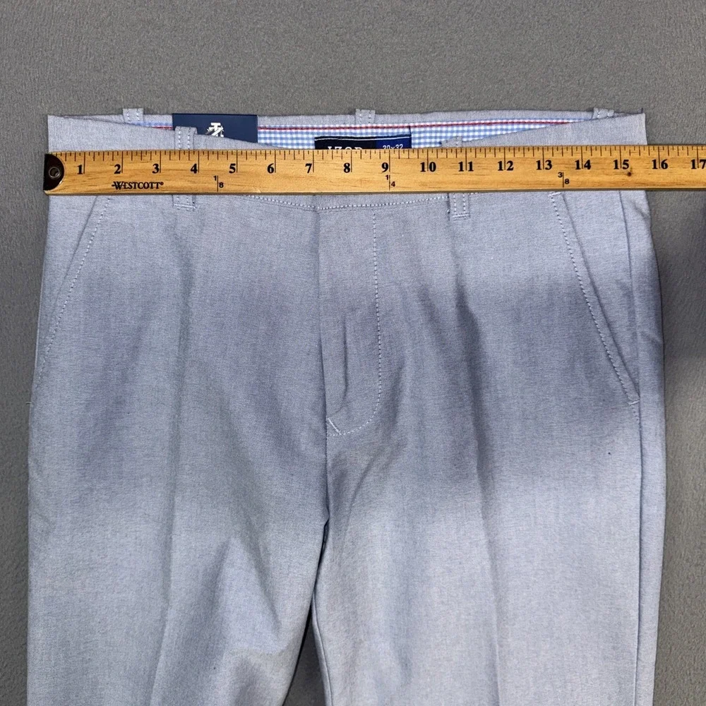 Izod Pants Mens 30x32 Light Blue Straight Fit Flat Front Wrinkle Free Oxford NWT